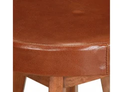 Cadeiras bar 2 pcs madeira maciça de acácia + couro genuíno