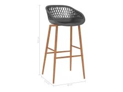 Cadeiras de bar 2 pcs cinzento