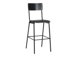 Cadeiras de bar 2 pcs contraplacado maciço e aço preto PT410424