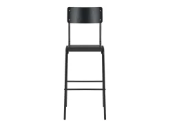 Cadeiras de bar 2 pcs contraplacado maciço e aço preto PT410424