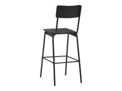 Cadeiras de bar 2 pcs contraplacado maciço e aço preto PT410424