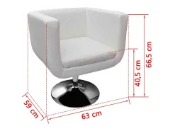 Cadeiras de bar 2 pcs couro artificial branco PT740522