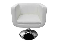 Cadeiras de bar 2 pcs couro artificial branco PT740522