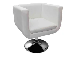 Cadeiras de bar 2 pcs couro artificial branco PT740522