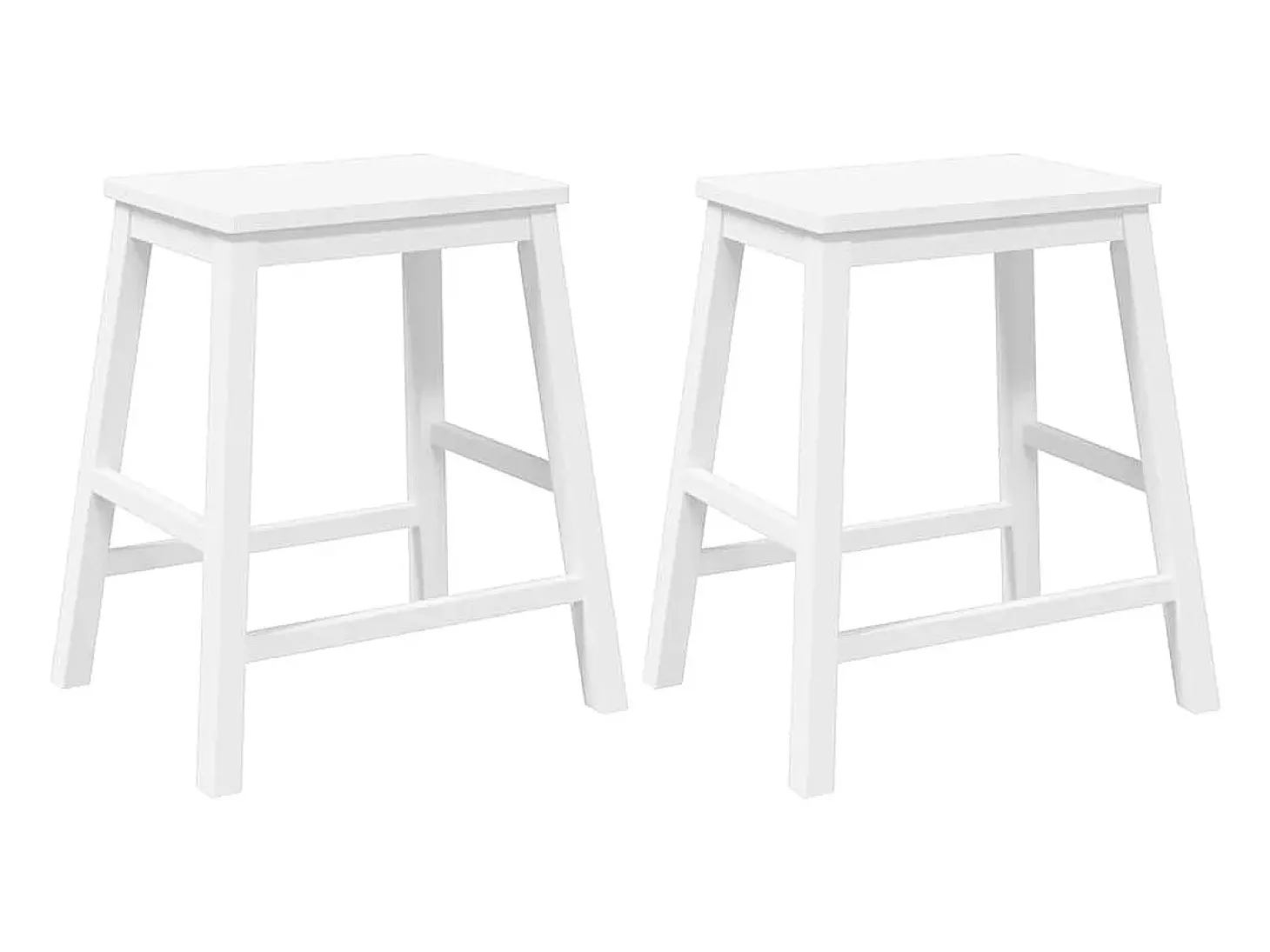 Cadeiras de bar 2 pcs madeira de seringueira maciça branco