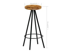 Cadeiras de bar 2 pcs madeira de mangueira maciça