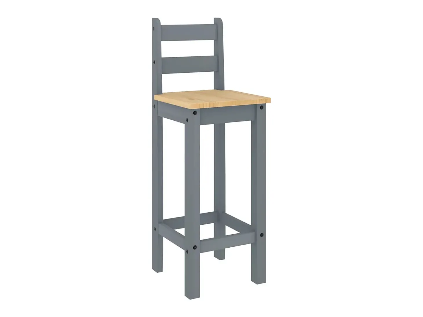 Cadeiras de bar 2 pcs madeira de pinho maciça cinzento PT276612