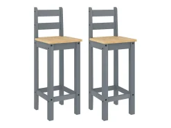 Cadeiras de bar 2 pcs madeira de pinho maciça cinzento PT276612