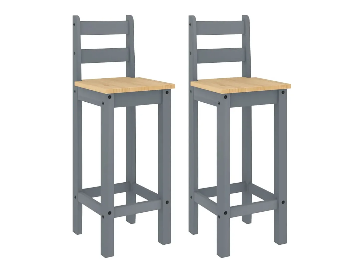 Cadeiras de bar 2 pcs madeira de pinho maciça cinzento PT276612