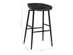 Cadeiras de bar 2 pcs preto