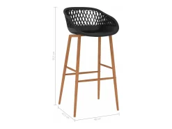 Cadeiras de bar 4 pcs preto