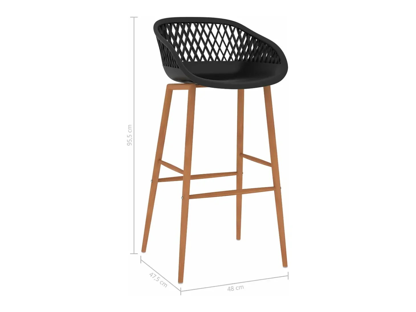 Cadeiras de bar 2 pcs preto