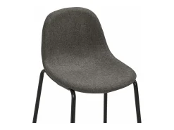 Cadeiras de bar 4 pcs tecido cinzento-escuro