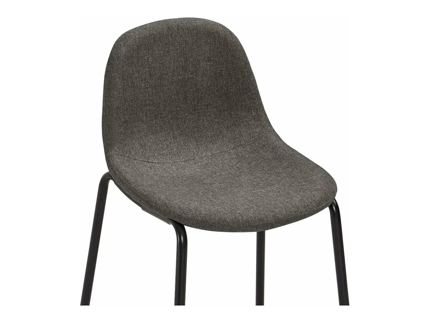 Cadeiras de bar 4 pcs tecido cinzento-escuro