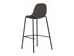 Cadeiras de bar 4 pcs tecido cinzento-escuro