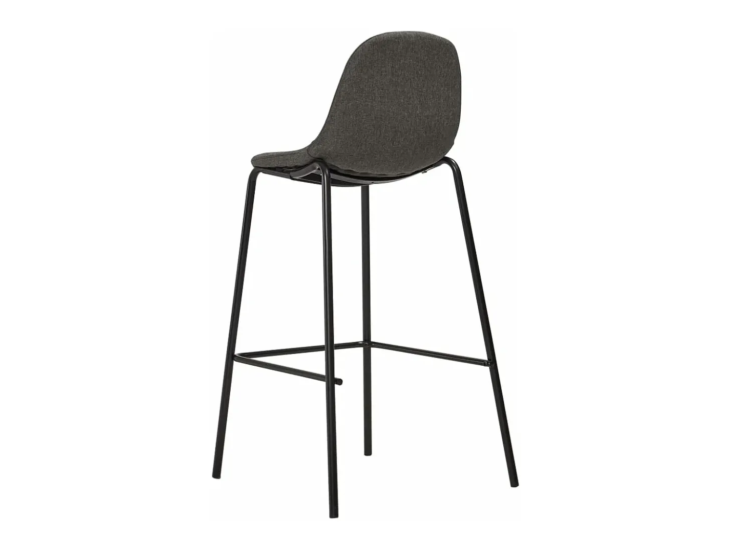 Cadeiras de bar 4 pcs tecido cinzento-escuro