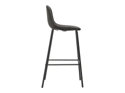 Cadeiras de bar 4 pcs tecido cinzento-escuro