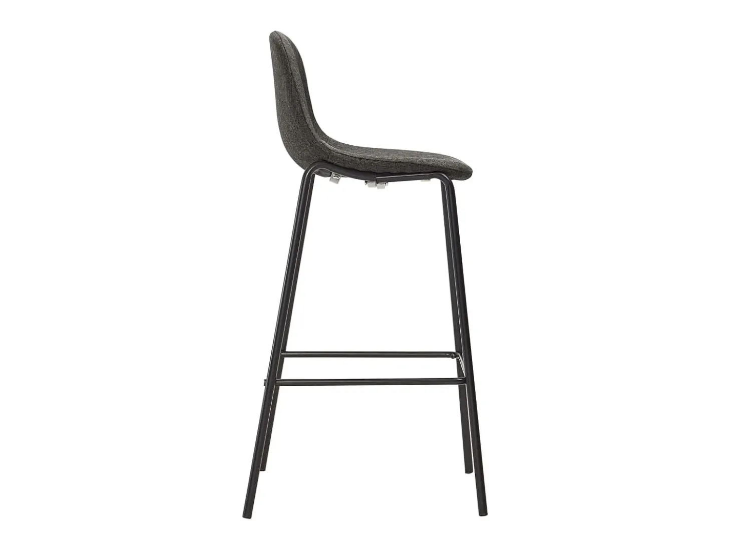 Cadeiras de bar 4 pcs tecido cinzento-escuro