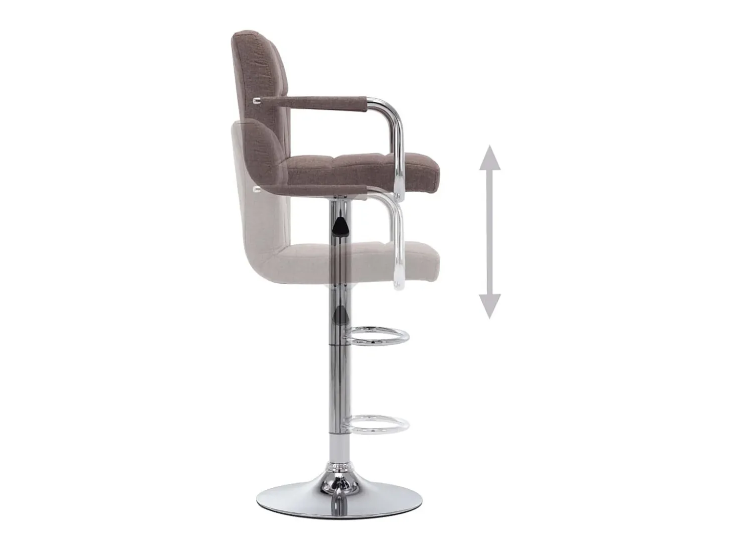 Cadeiras de bar 2 pcs tecido cinzento-acastanhado