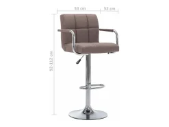 Cadeiras de bar 2 pcs tecido cinzento-acastanhado