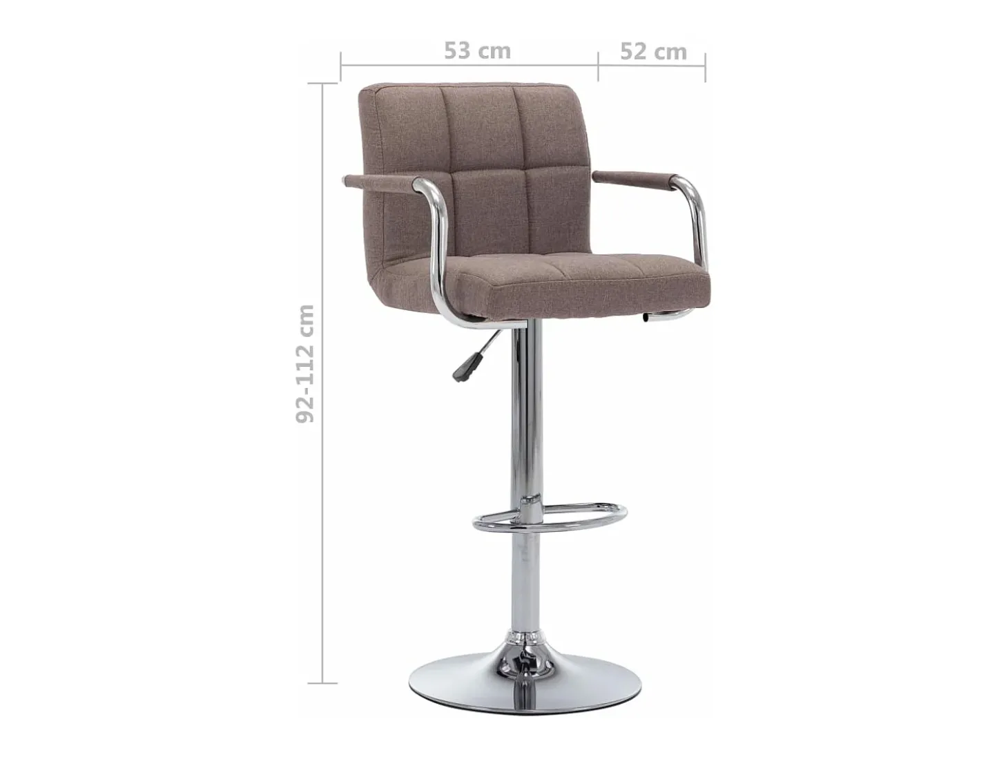 Cadeiras de bar 2 pcs tecido cinzento-acastanhado