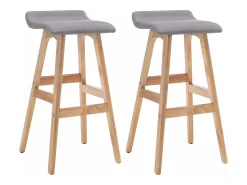 Cadeiras de bar 2 pcs tecido cinzento-claro PT752568