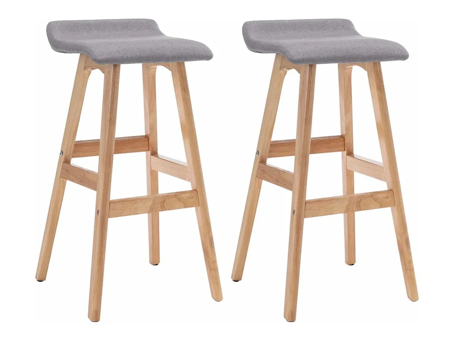 Cadeiras de bar 2 pcs tecido cinzento-claro PT752568