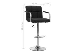 Cadeiras de bar 2 pcs tecido preto