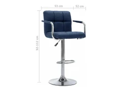 Cadeiras de bar 2 pcs tecido azul