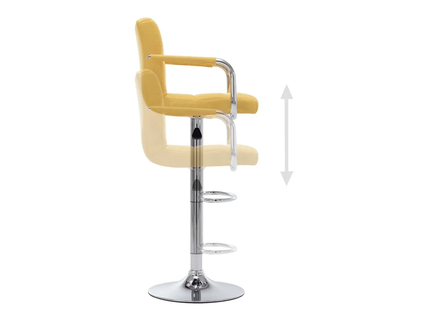 Cadeiras de bar 2 pcs tecido amarelo