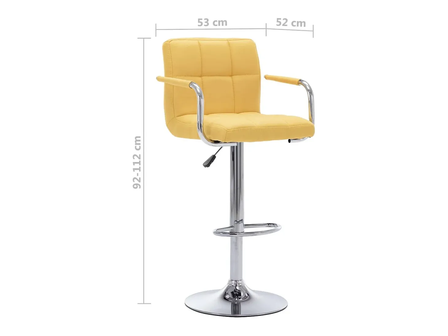 Cadeiras de bar 2 pcs tecido amarelo