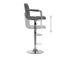 Cadeiras de bar 2 pcs tecido cinzento-claro