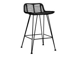 Cadeiras de bar 2 pcs vime preto