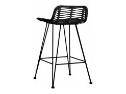 Cadeiras de bar 2 pcs vime preto