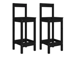 Cadeiras de bar 2 pcs 40x41,5x112 cm pinho maciço preto PT425444