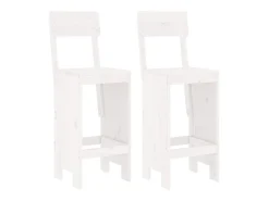 Cadeiras de bar 2 pcs 40x48,5x115,5 cm pinho maciço branco PT402793