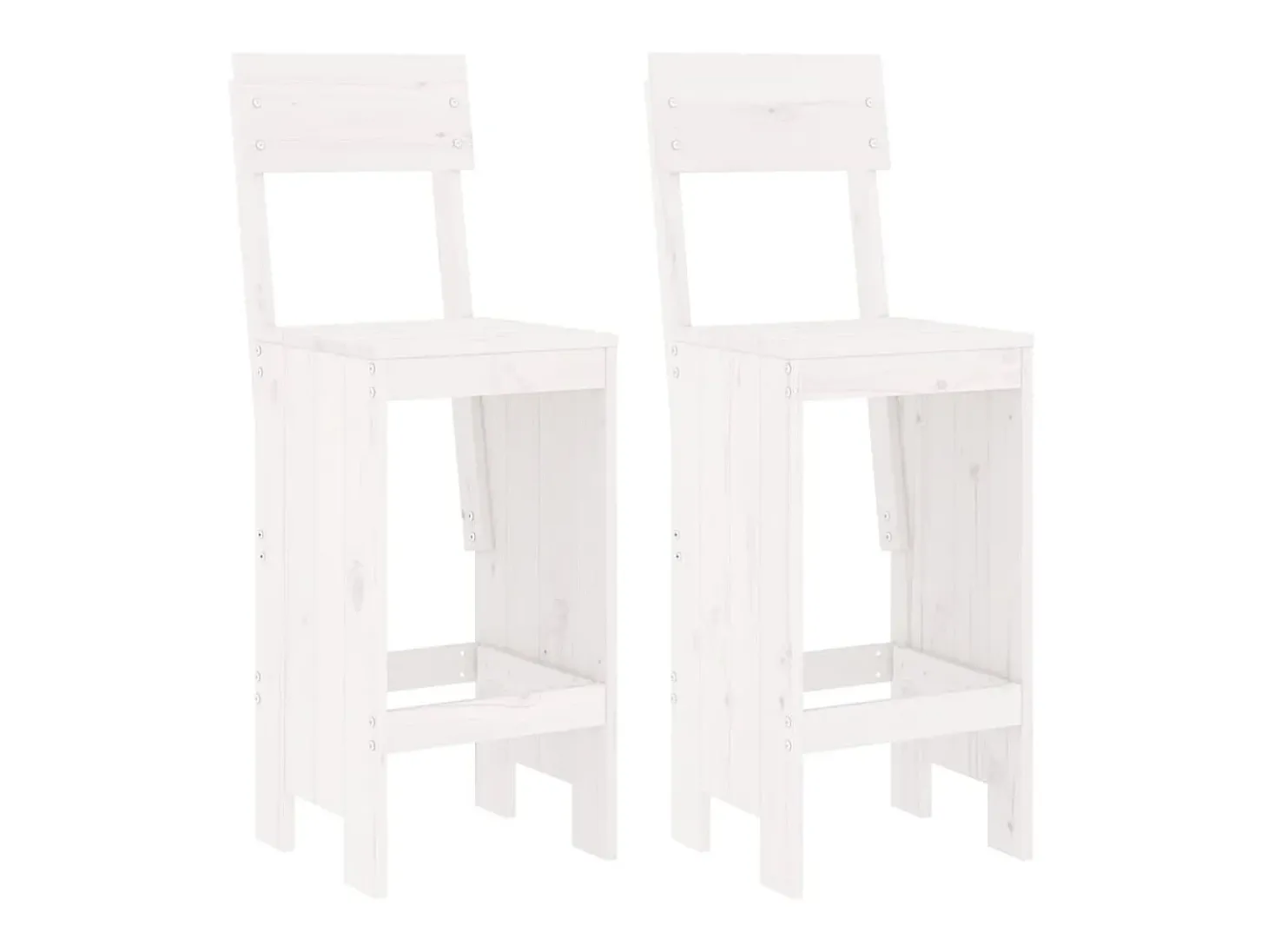 Cadeiras de bar 2 pcs 40x48,5x115,5 cm pinho maciço branco PT402793
