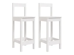 Cadeiras de bar 2 pcs 40x41,5x112 cm pinho maciço branco PT511123