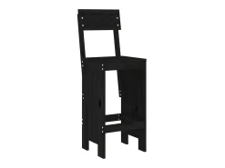 Cadeiras de bar 2 pcs 40x48,5x115,5 cm pinho maciço preto PT500290