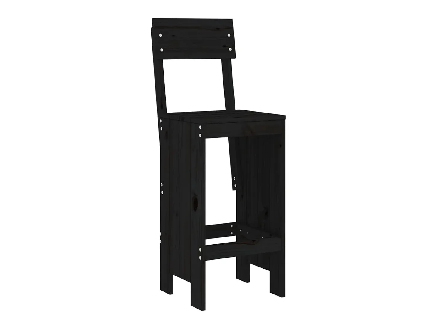 Cadeiras de bar 2 pcs 40x48,5x115,5 cm pinho maciço preto PT500290