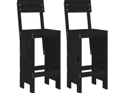 Cadeiras de bar 2 pcs 40x48,5x115,5 cm pinho maciço preto PT500290
