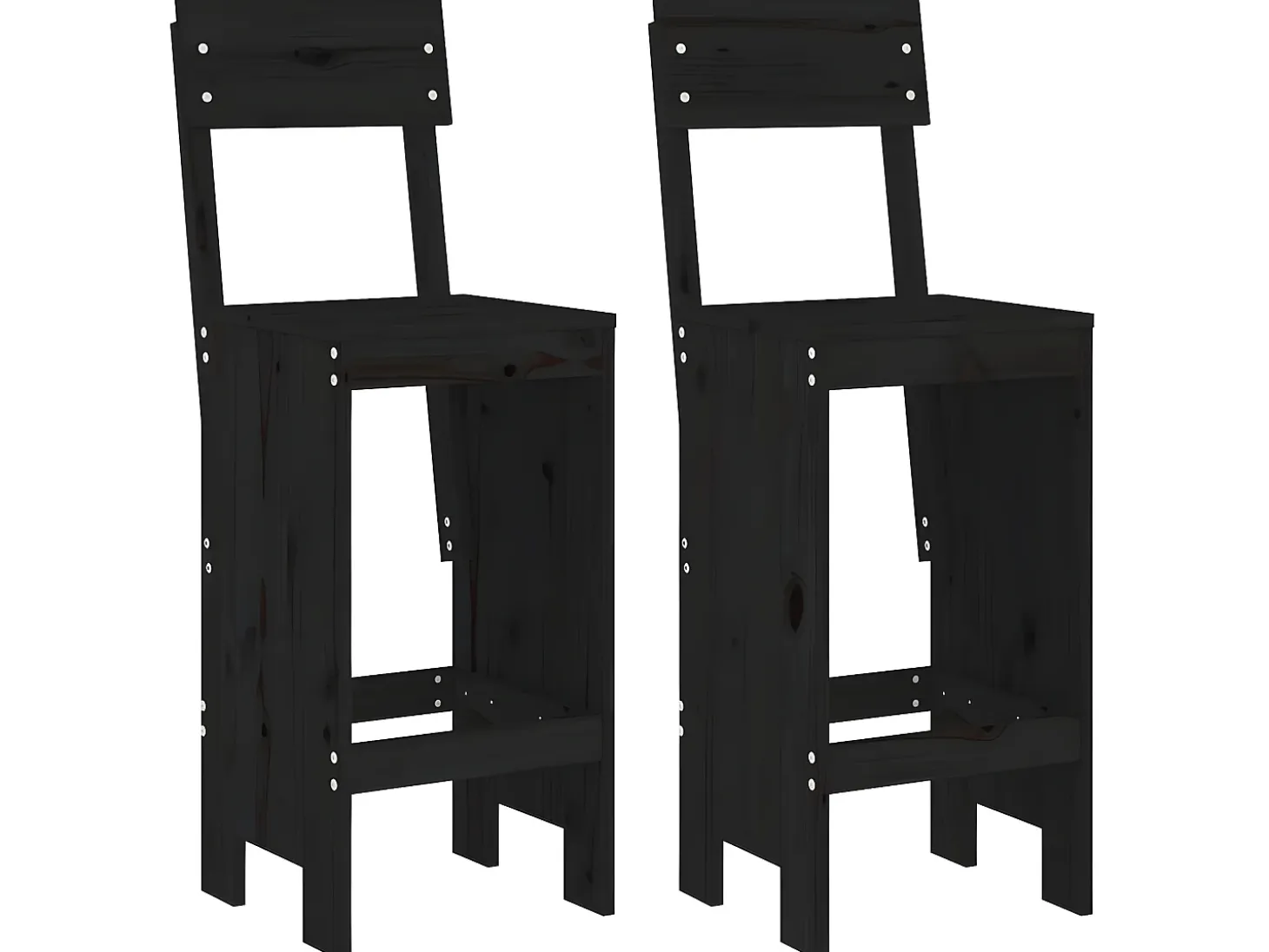 Cadeiras de bar 2 pcs 40x48,5x115,5 cm pinho maciço preto PT500290
