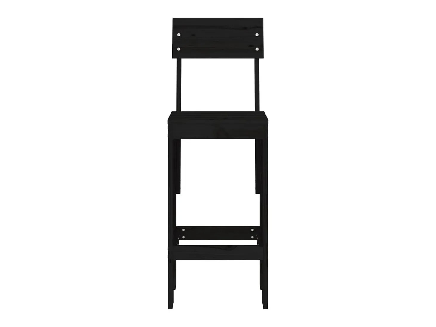 Cadeiras de bar 2 pcs 40x48,5x115,5 cm pinho maciço preto PT500290