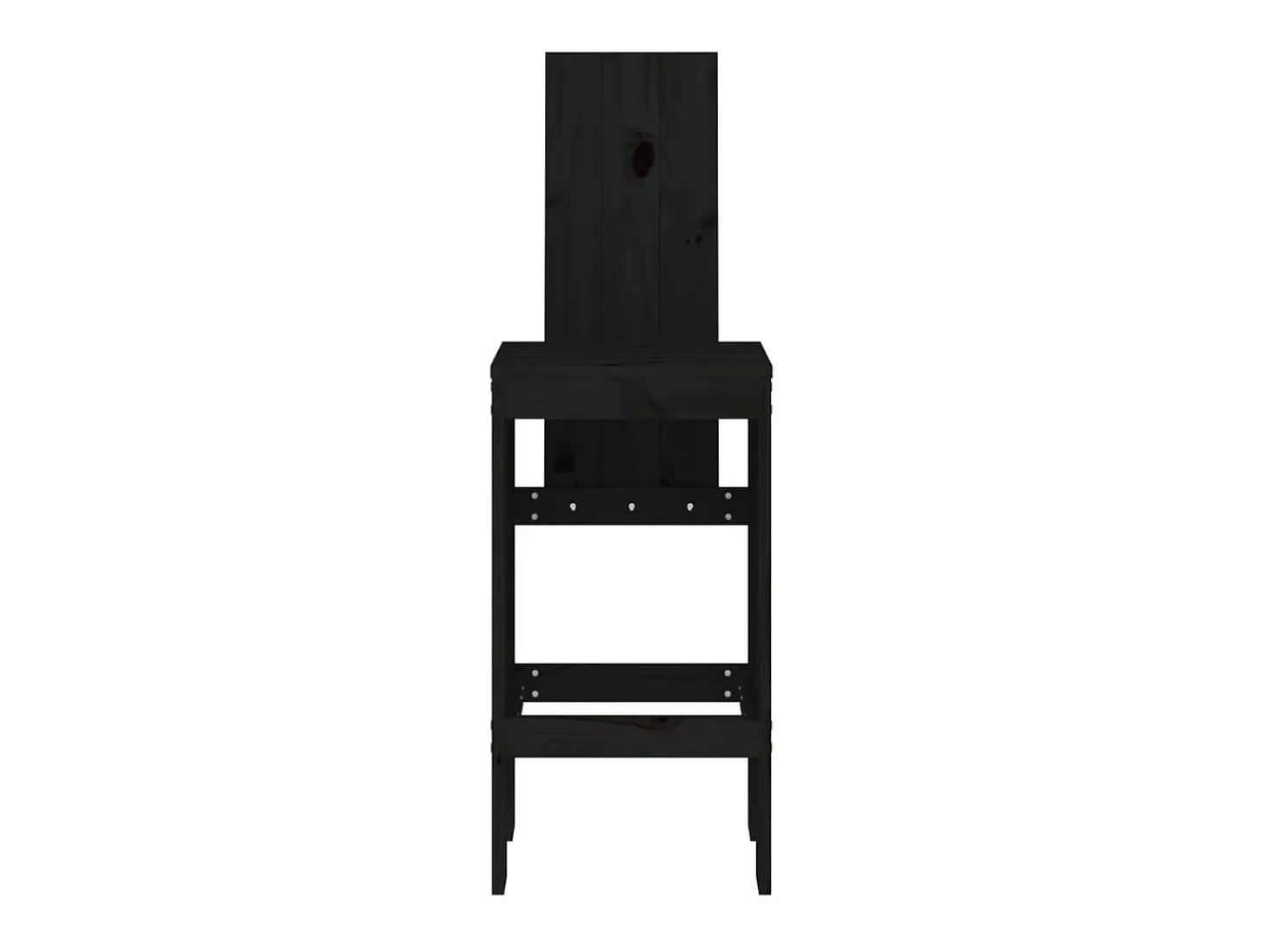 Cadeiras de bar 2 pcs 40x42x120 cm pinho maciço preto PT123095