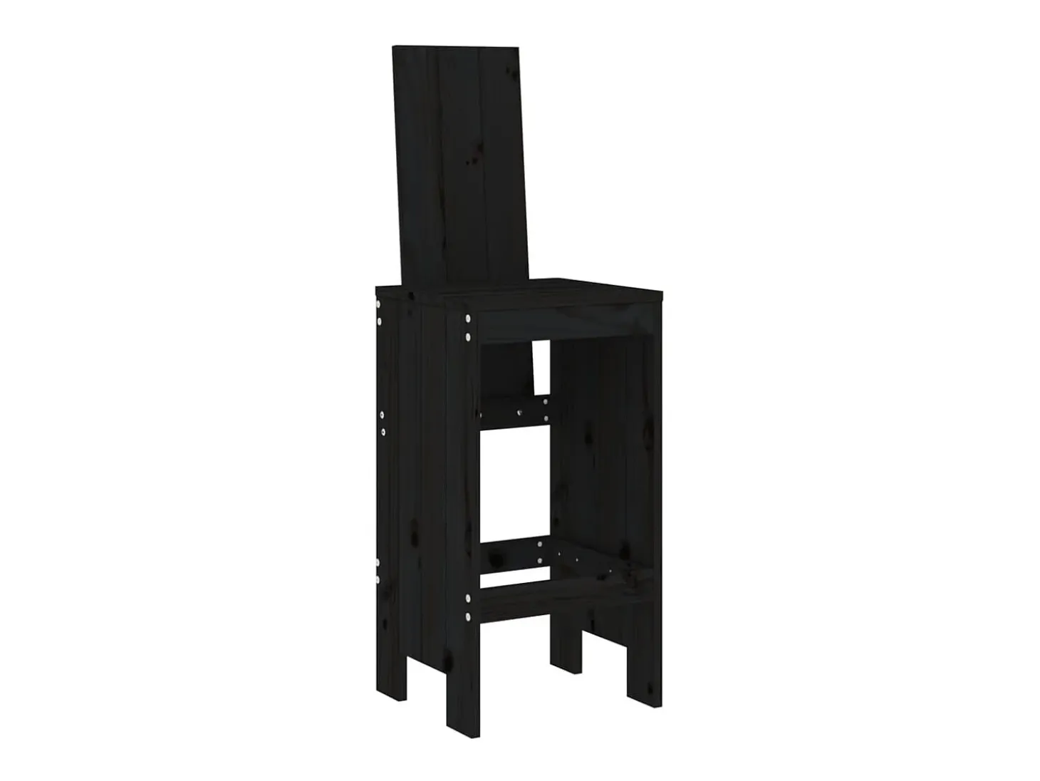 Cadeiras de bar 2 pcs 40x42x120 cm pinho maciço preto PT123095