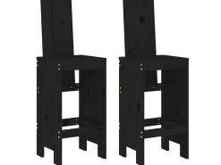 Cadeiras de bar 2 pcs 40x42x120 cm pinho maciço preto PT123095