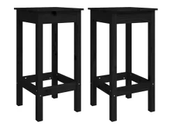 Cadeiras de bar 2 pcs 40x40x78 cm madeira de pinho maciça preto PT137695