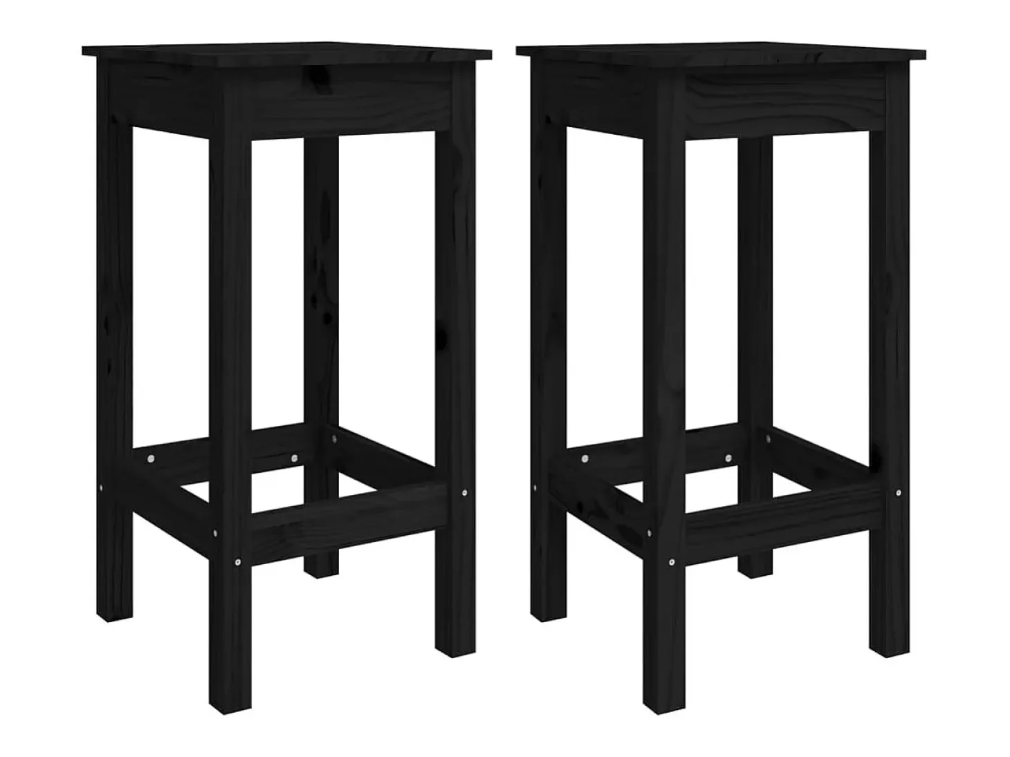 Cadeiras de bar 2 pcs 40x40x78 cm madeira de pinho maciça preto PT137695