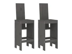 Cadeiras de bar 2 pcs 40x42x120 cm pinho maciço cinzento PT801815