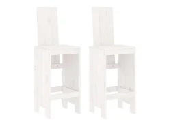 Cadeiras de bar 2 pcs 40x42x120 cm pinho maciço branco PT715614